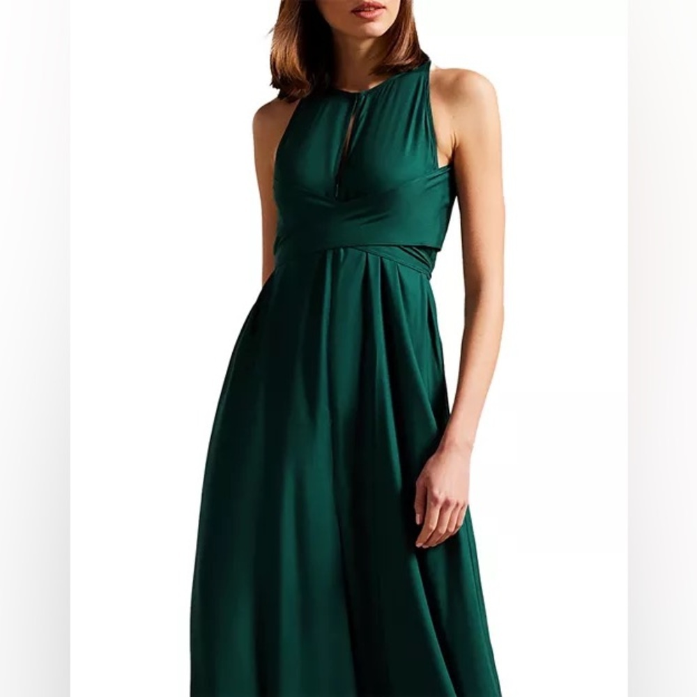 Ted Baker, Emerald Green,‎ Meriahh Halter Neck Wide Leg Jumpsuit, US size 6 - Picture 12 of 14